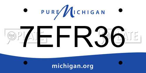 7EFR36 Michigan License Plate