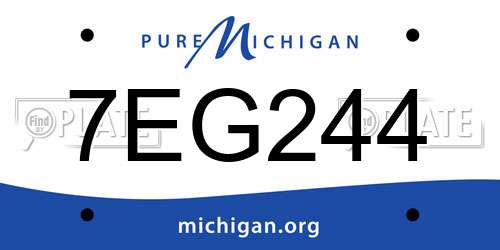 7EG244 Michigan License Plate