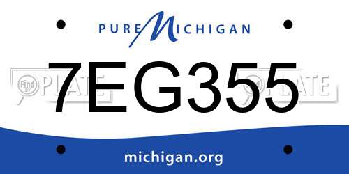 7EG355 Michigan License Plate