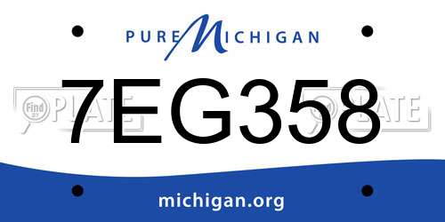 7EG358 Michigan License Plate