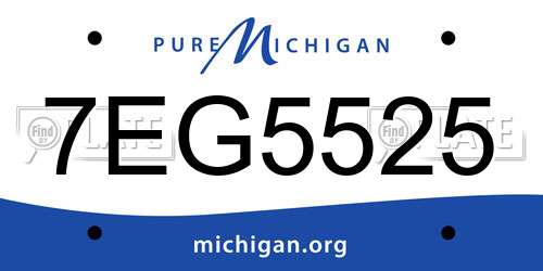 7EG5525 Michigan License Plate