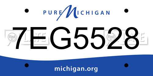 7EG5528 Michigan License Plate