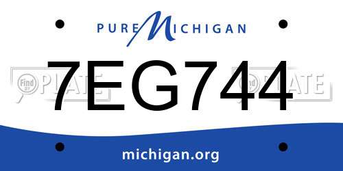 7EG744 Michigan License Plate