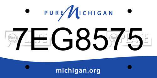 7EG8575 Michigan License Plate