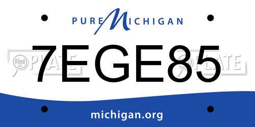 7EGE85 Michigan License Plate