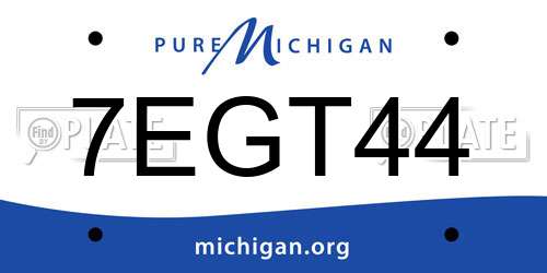 7EGT44 Michigan License Plate