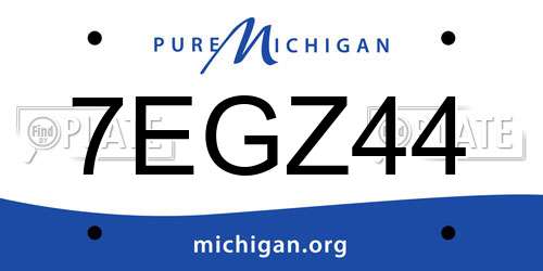 7EGZ44 Michigan License Plate
