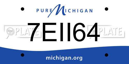 7EII64 Michigan License Plate