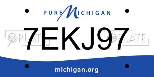 7EKJ97 Michigan License Plate