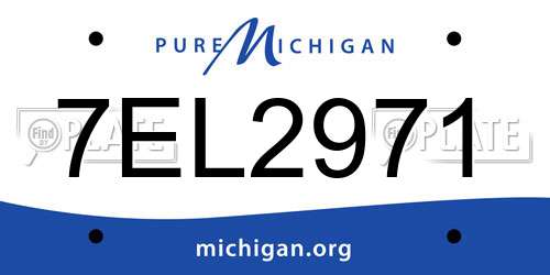 7EL2971 Michigan License Plate