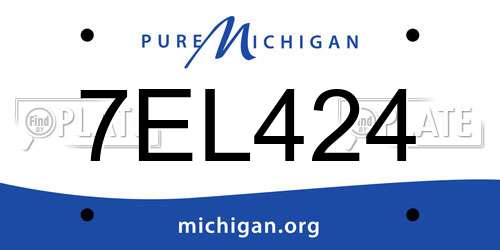 7EL424 Michigan License Plate
