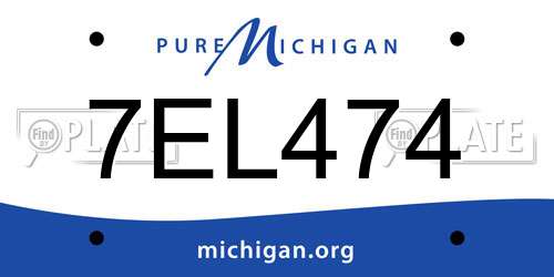 7EL474 Michigan License Plate