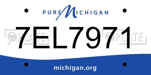 7EL7971 Michigan License Plate