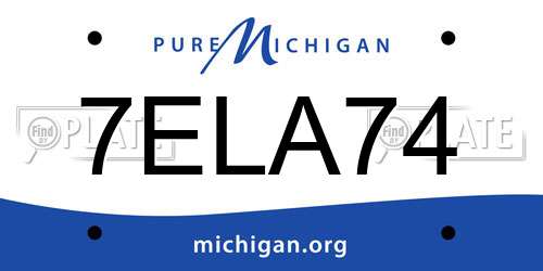 7ELA74 Michigan License Plate