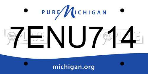 7ENU714 Michigan License Plate