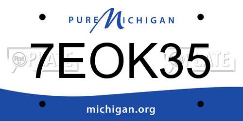 7EOK35 Michigan License Plate