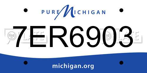7ER6903 Michigan License Plate