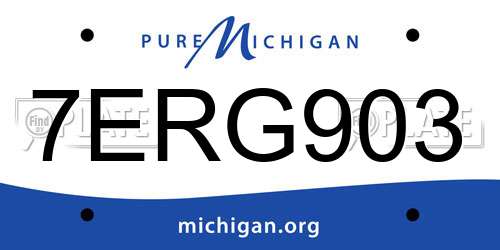 7ERG903 Michigan License Plate
