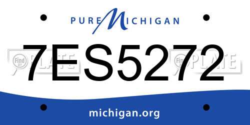7ES5272 Michigan License Plate