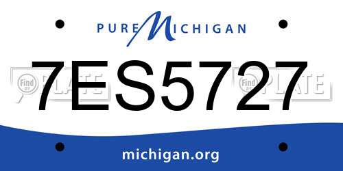 7ES5727 Michigan License Plate