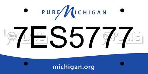 7ES5777 Michigan License Plate