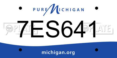 7ES641 Michigan License Plate