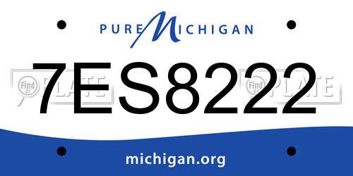 7ES8222 Michigan License Plate