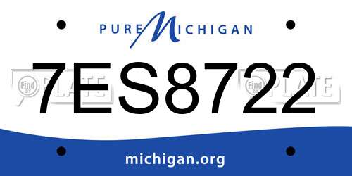 7ES8722 Michigan License Plate