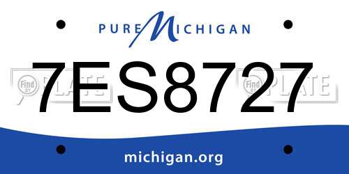 7ES8727 Michigan License Plate