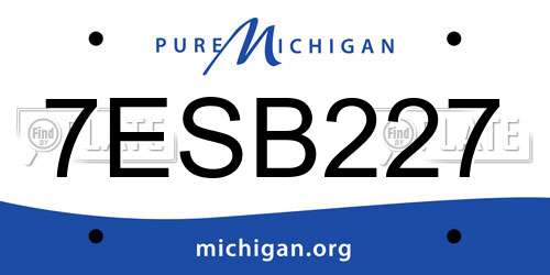 7ESB227 Michigan License Plate