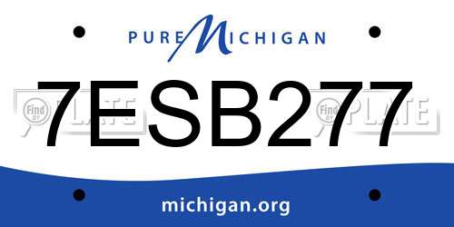 7ESB277 Michigan License Plate