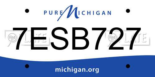 7ESB727 Michigan License Plate