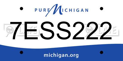 7ESS222 Michigan License Plate