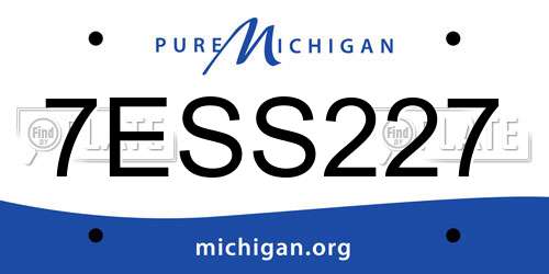 7ESS227 Michigan License Plate
