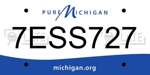 7ESS727 Michigan License Plate
