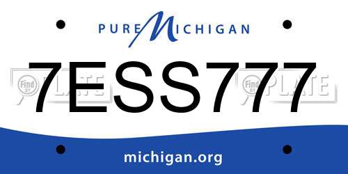 7ESS777 Michigan License Plate