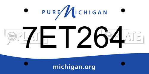 7ET264 Michigan License Plate
