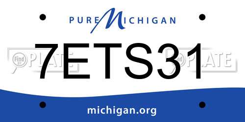 7ETS31 Michigan License Plate