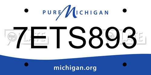 7ETS893 Michigan License Plate