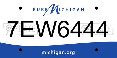 7EW6444 Michigan License Plate