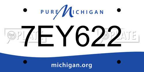 7EY622 Michigan License Plate
