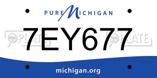 7EY677 Michigan License Plate