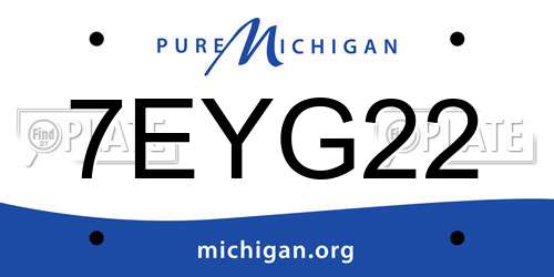 7EYG22 Michigan License Plate