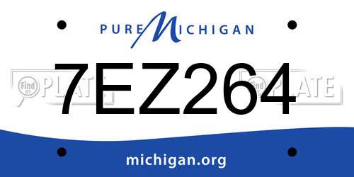 7EZ264 Michigan License Plate