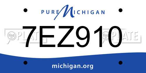 7EZ910 Michigan License Plate