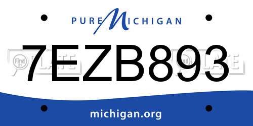 7EZB893 Michigan License Plate