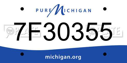 7F30355 Michigan License Plate