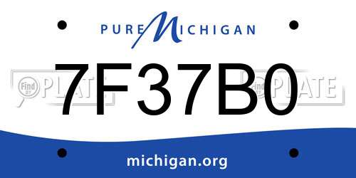 7F37B0 Michigan License Plate