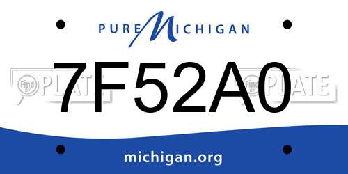 7F52A0 Michigan License Plate