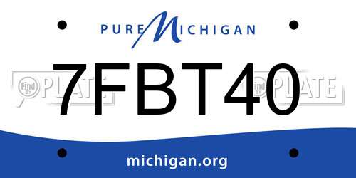 7FBT40 Michigan License Plate